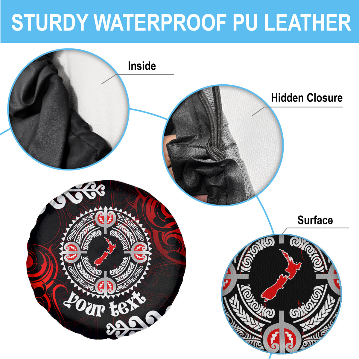 New Zealand Waitangi Day Personalised Spare Tire Cover Aotearoa Te Ra O Waitangi With Maori Tattoo