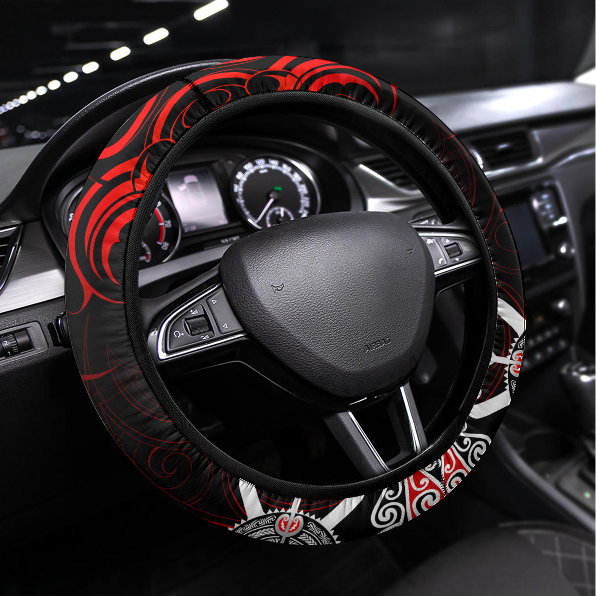 New Zealand Waitangi Day Personalised Steering Wheel Cover Aotearoa Te Ra O Waitangi With Maori Tattoo
