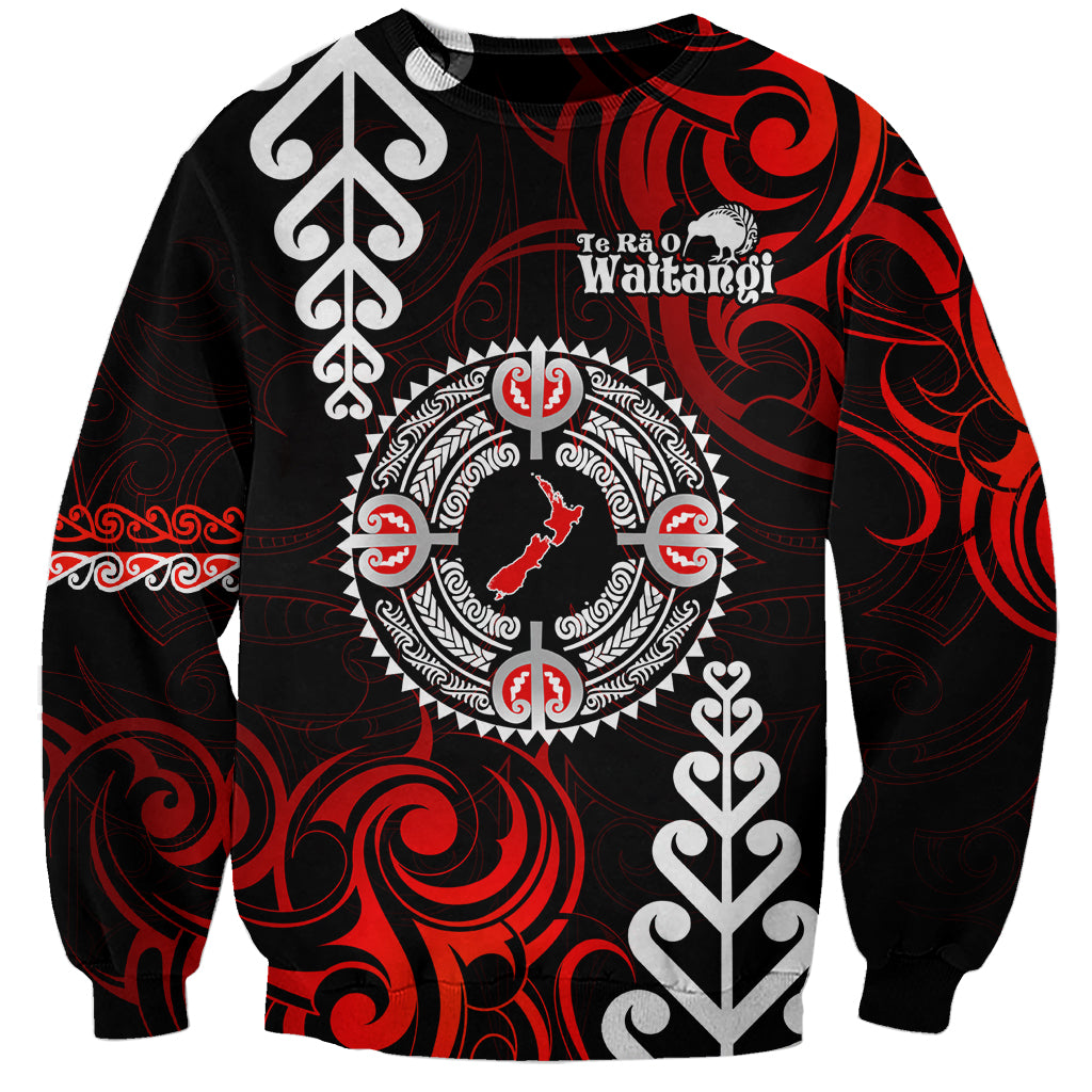 New Zealand Waitangi Day Personalised Sweatshirt Aotearoa Te Ra O Waitangi With Maori Tattoo