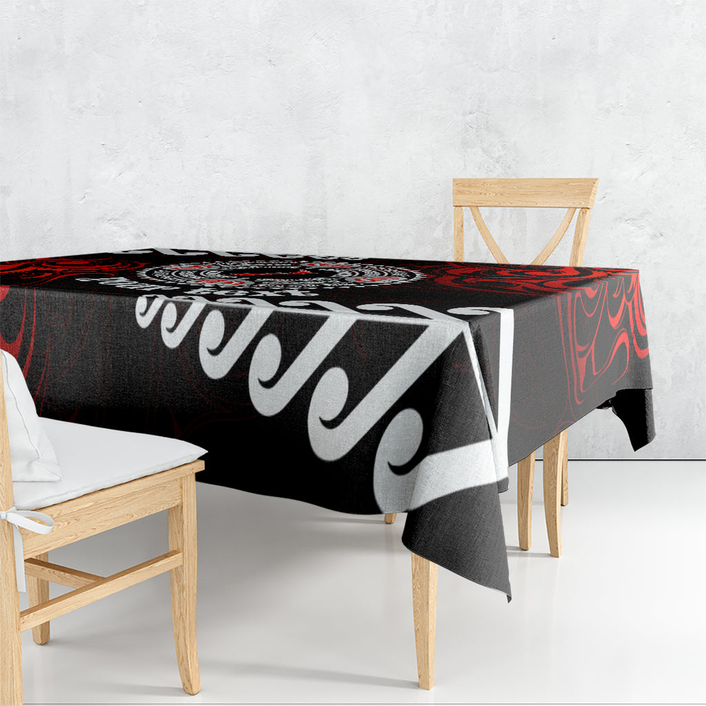 New Zealand Waitangi Day Personalised Tablecloth Aotearoa Te Ra O Waitangi With Maori Tattoo