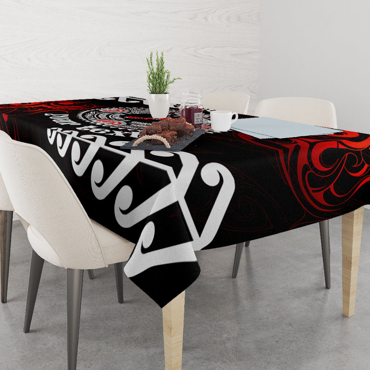 New Zealand Waitangi Day Personalised Tablecloth Aotearoa Te Ra O Waitangi With Maori Tattoo