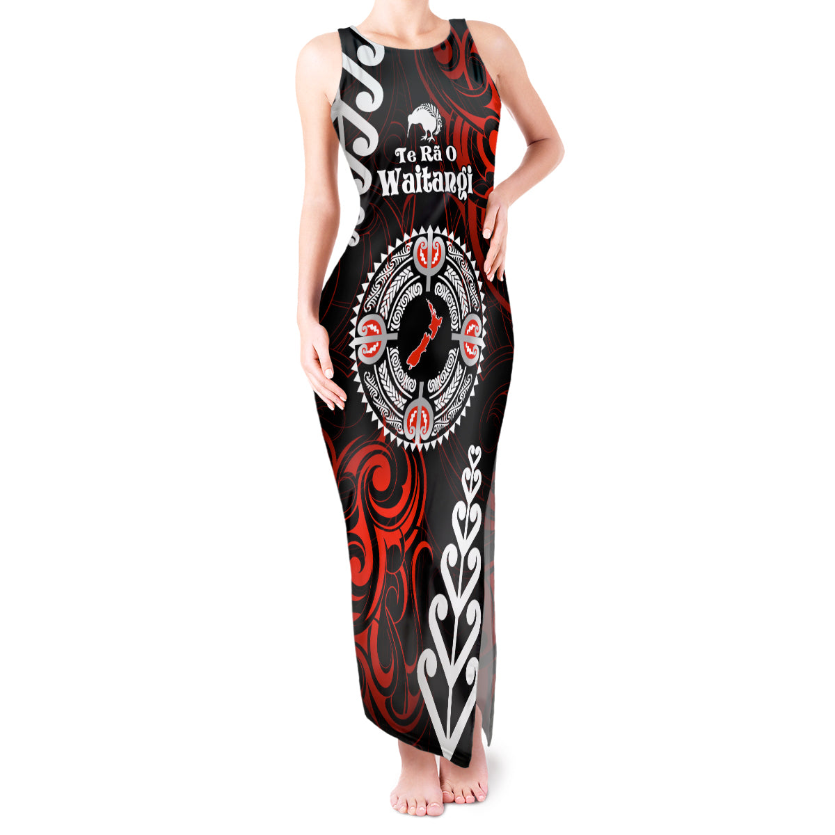 New Zealand Waitangi Day Personalised Tank Maxi Dress Aotearoa Te Ra O Waitangi With Maori Tattoo