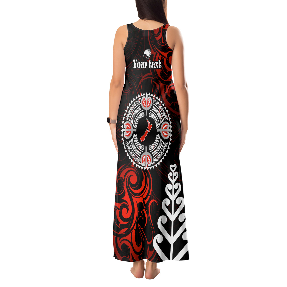 New Zealand Waitangi Day Personalised Tank Maxi Dress Aotearoa Te Ra O Waitangi With Maori Tattoo