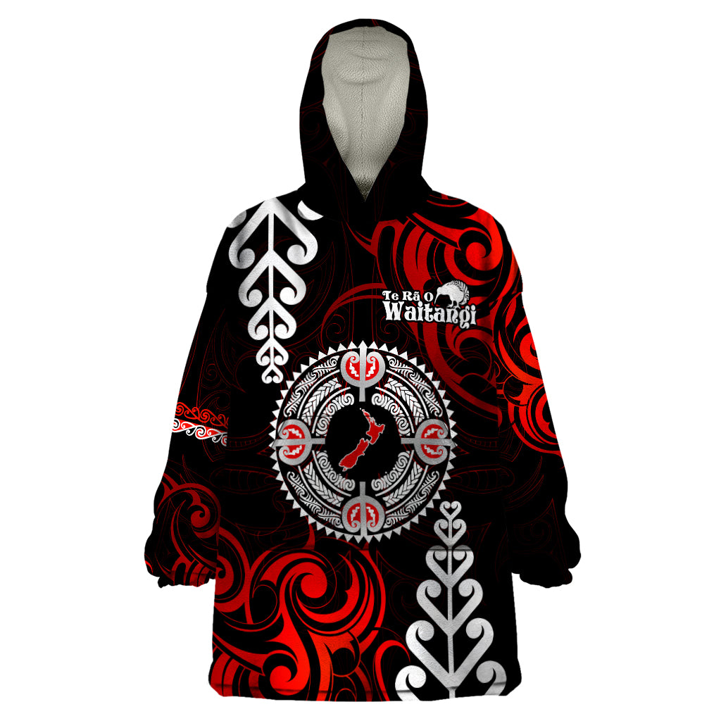 New Zealand Waitangi Day Personalised Wearable Blanket Hoodie Aotearoa Te Ra O Waitangi With Maori Tattoo