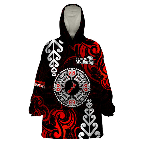 New Zealand Waitangi Day Personalised Wearable Blanket Hoodie Aotearoa Te Ra O Waitangi With Maori Tattoo