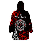 New Zealand Waitangi Day Personalised Wearable Blanket Hoodie Aotearoa Te Ra O Waitangi With Maori Tattoo