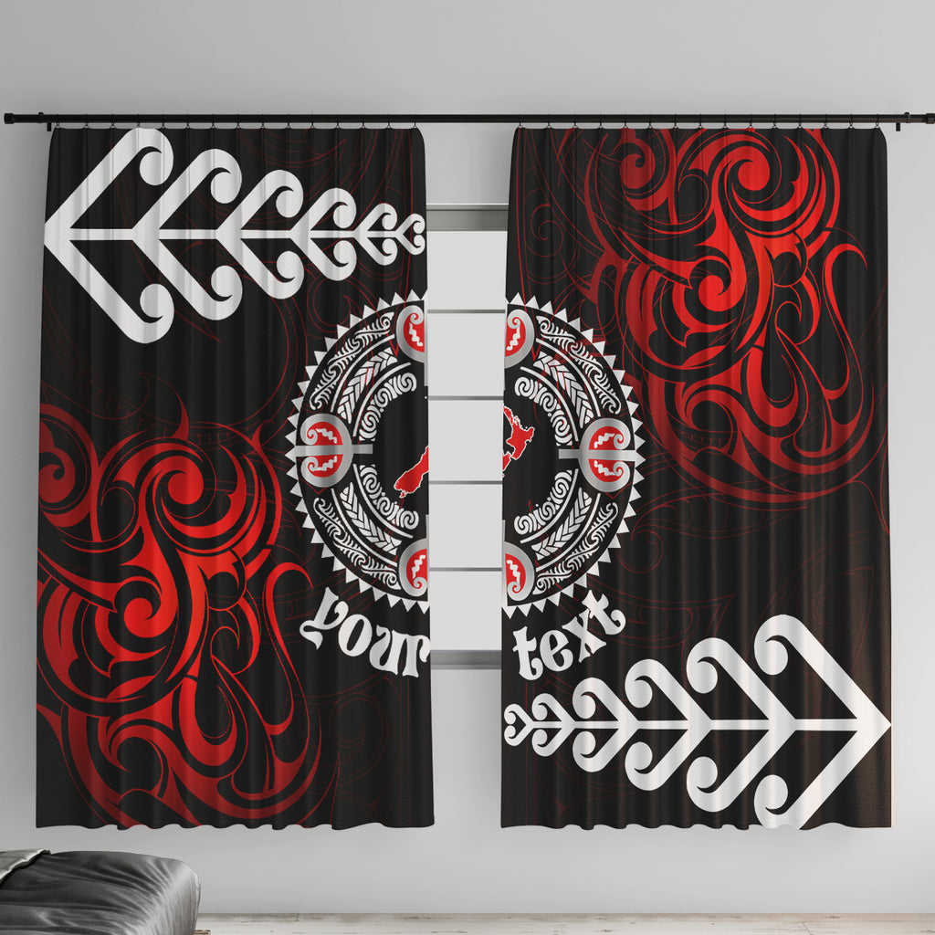 New Zealand Waitangi Day Personalised Window Curtain Aotearoa Te Ra O Waitangi With Maori Tattoo
