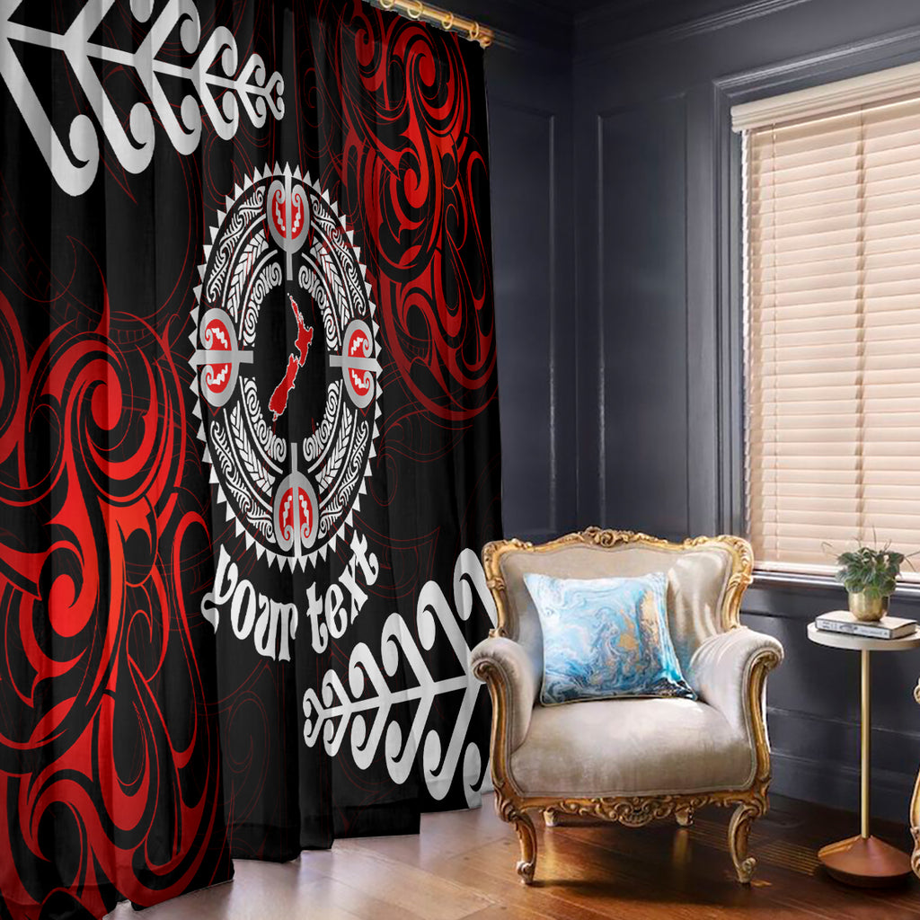 New Zealand Waitangi Day Personalised Window Curtain Aotearoa Te Ra O Waitangi With Maori Tattoo
