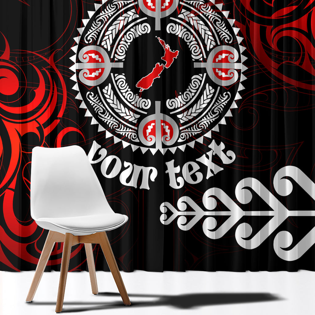 New Zealand Waitangi Day Personalised Window Curtain Aotearoa Te Ra O Waitangi With Maori Tattoo