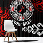 New Zealand Waitangi Day Personalised Window Curtain Aotearoa Te Ra O Waitangi With Maori Tattoo