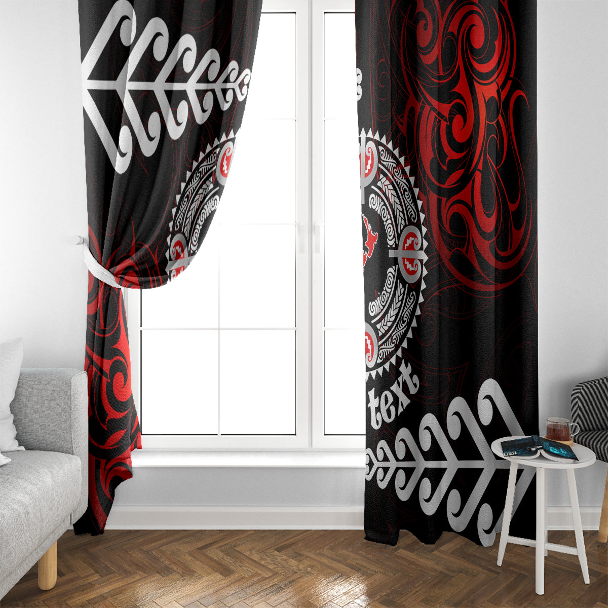 New Zealand Waitangi Day Personalised Window Curtain Aotearoa Te Ra O Waitangi With Maori Tattoo