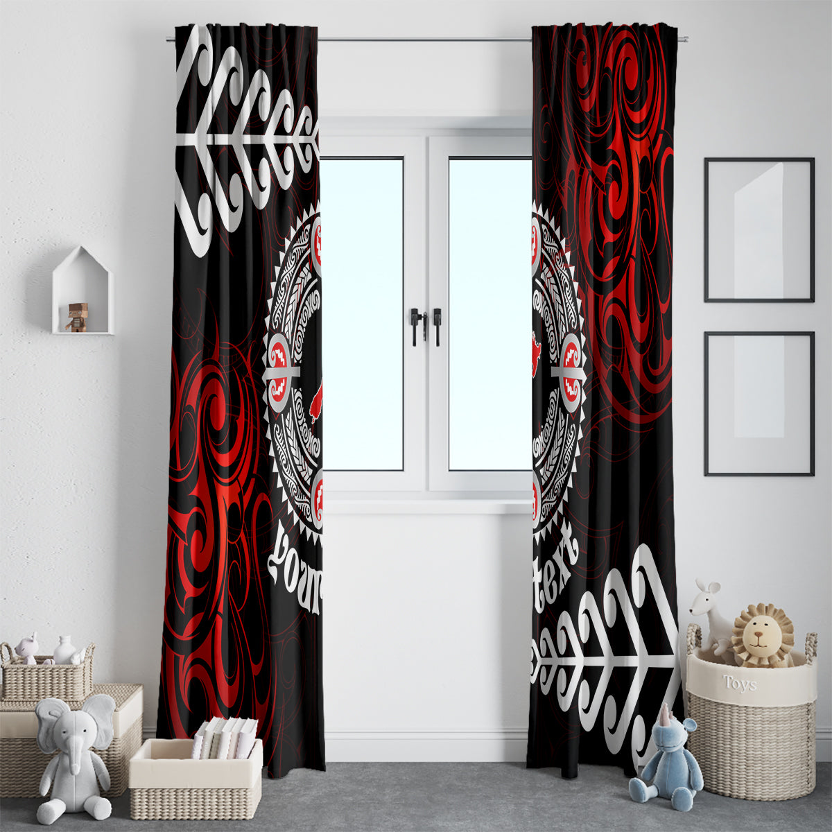 New Zealand Waitangi Day Personalised Window Curtain Aotearoa Te Ra O Waitangi With Maori Tattoo