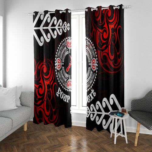 New Zealand Waitangi Day Personalised Window Curtain Aotearoa Te Ra O Waitangi With Maori Tattoo