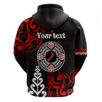 New Zealand Waitangi Day Personalised Zip Hoodie Aotearoa Te Ra O Waitangi With Maori Tattoo