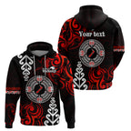 New Zealand Waitangi Day Personalised Zip Hoodie Aotearoa Te Ra O Waitangi With Maori Tattoo
