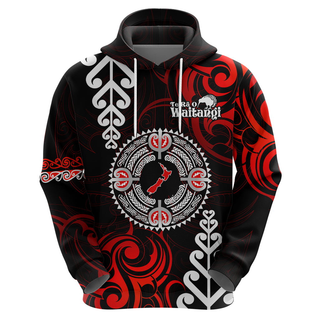 New Zealand Waitangi Day Personalised Zip Hoodie Aotearoa Te Ra O Waitangi With Maori Tattoo