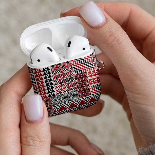 Aotearoa Kowhaiwhai Taniko Patchwork Motifs AirPods Case - Aussie Hoodie