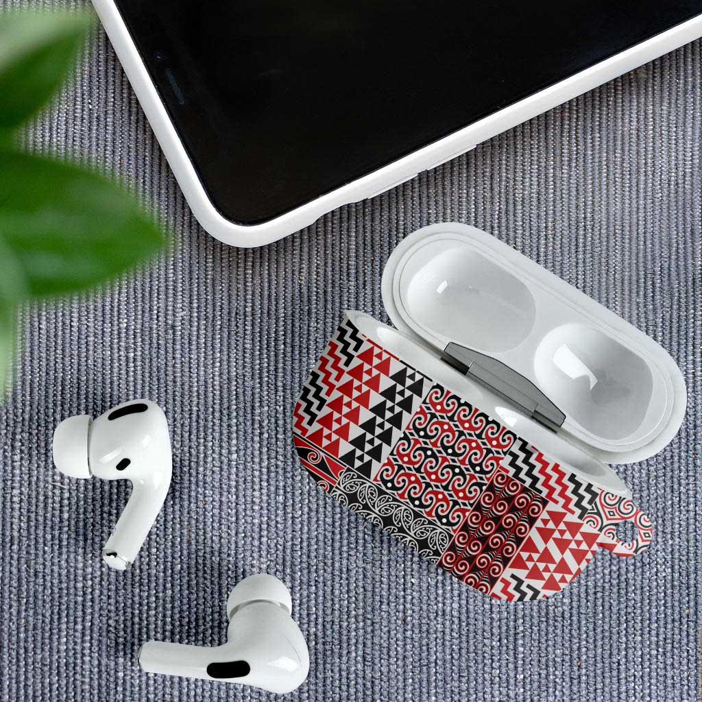 Aotearoa Kowhaiwhai Taniko Patchwork Motifs AirPods Case - Aussie Hoodie