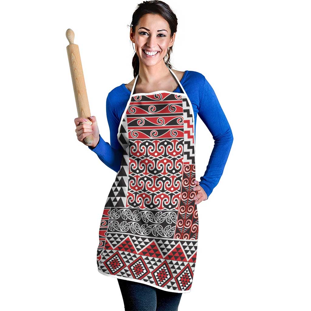 Aotearoa Kowhaiwhai Taniko Patchwork Motifs Apron - Aussie Hoodie