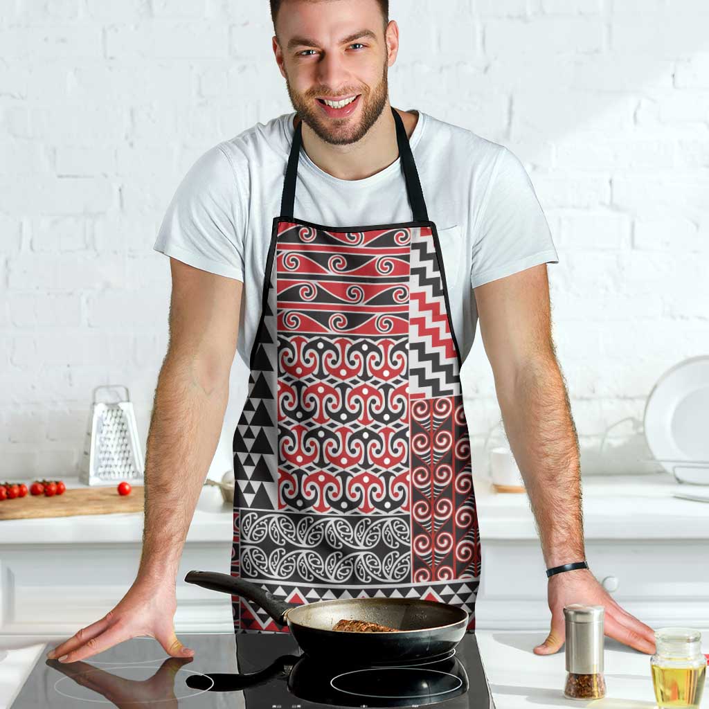 Aotearoa Kowhaiwhai Taniko Patchwork Motifs Apron - Aussie Hoodie