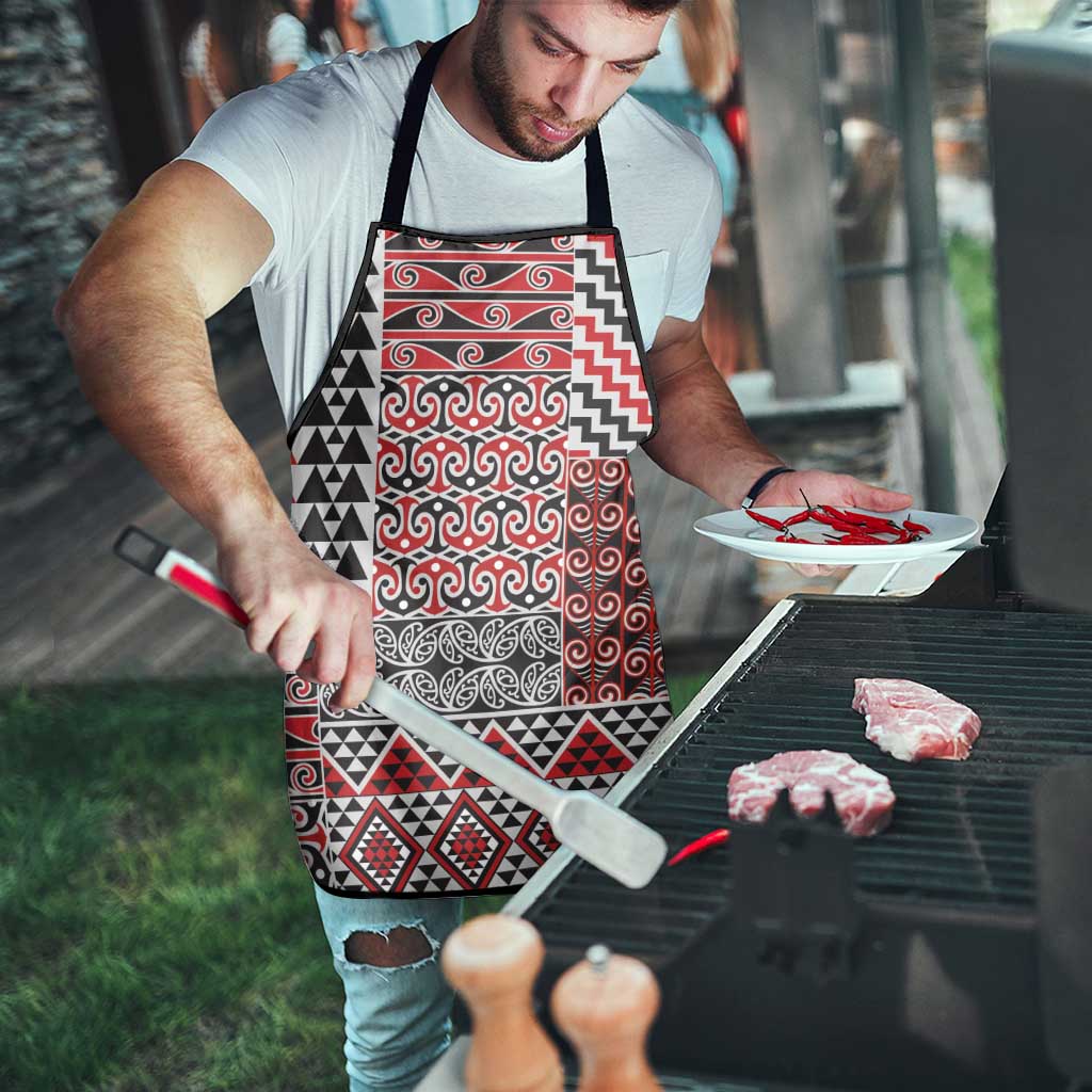 Aotearoa Kowhaiwhai Taniko Patchwork Motifs Apron - Aussie Hoodie