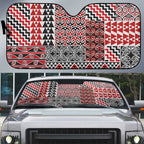 Aotearoa Kowhaiwhai Taniko Patchwork Motifs Auto Sun Shade - Aussie Hoodie