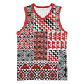 Aotearoa Kowhaiwhai Taniko Patchwork Motifs Basketball Jersey - Aussie Hoodie