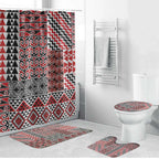 Aotearoa Kowhaiwhai Taniko Patchwork Motifs Bathroom Set - Aussie Hoodie