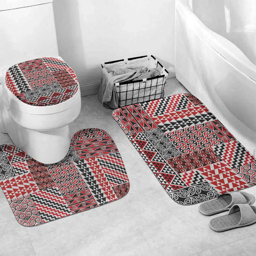 Aotearoa Kowhaiwhai Taniko Patchwork Motifs Bathroom Set - Aussie Hoodie