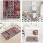 Aotearoa Kowhaiwhai Taniko Patchwork Motifs Bathroom Set - Aussie Hoodie
