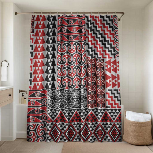 Aotearoa Kowhaiwhai Taniko Patchwork Motifs Bathroom Set - Aussie Hoodie