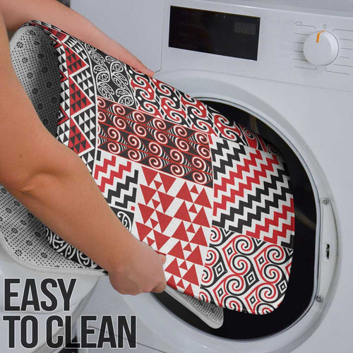 Aotearoa Kowhaiwhai Taniko Patchwork Motifs Bathroom Set - Aussie Hoodie