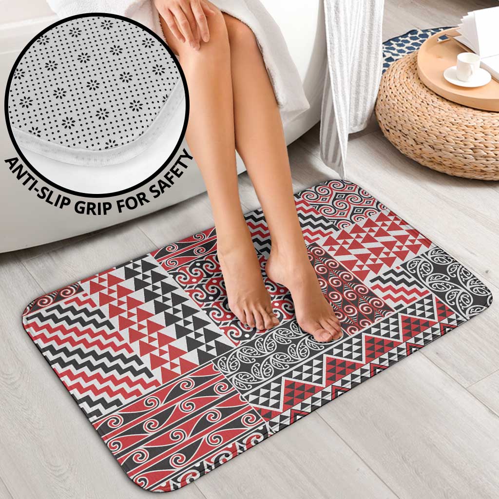 Aotearoa Kowhaiwhai Taniko Patchwork Motifs Bathroom Set - Aussie Hoodie