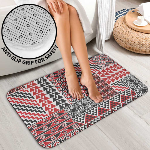 Aotearoa Kowhaiwhai Taniko Patchwork Motifs Bathroom Set - Aussie Hoodie