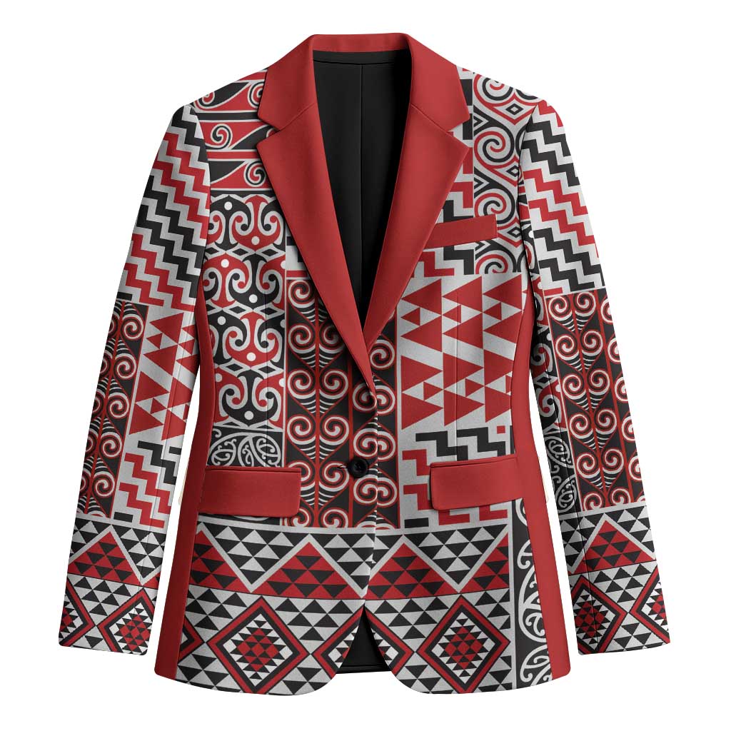 Aotearoa Kowhaiwhai Taniko Patchwork Motifs Blazer - Aussie Hoodie