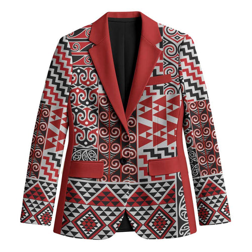 Aotearoa Kowhaiwhai Taniko Patchwork Motifs Blazer - Aussie Hoodie