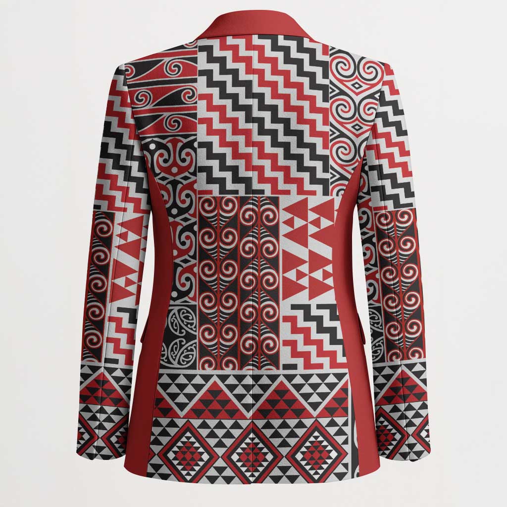 Aotearoa Kowhaiwhai Taniko Patchwork Motifs Blazer - Aussie Hoodie