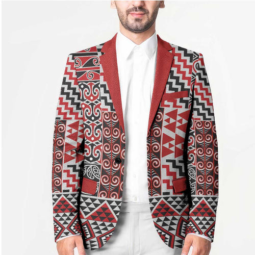 Aotearoa Kowhaiwhai Taniko Patchwork Motifs Blazer - Aussie Hoodie