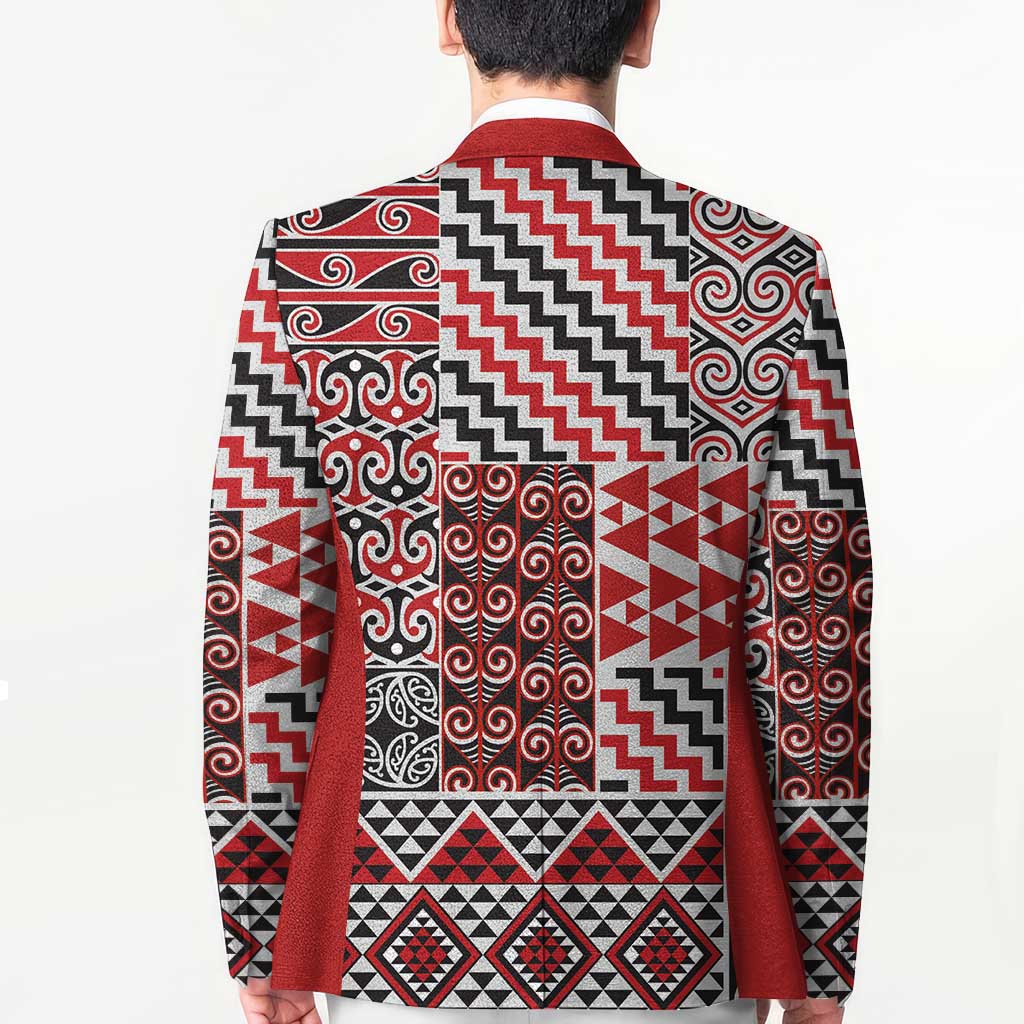 Aotearoa Kowhaiwhai Taniko Patchwork Motifs Blazer - Aussie Hoodie