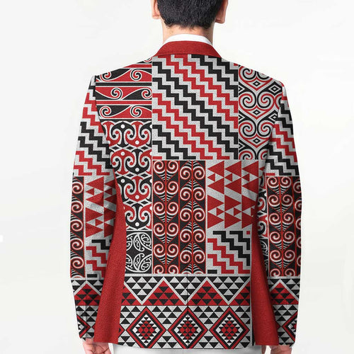 Aotearoa Kowhaiwhai Taniko Patchwork Motifs Blazer - Aussie Hoodie