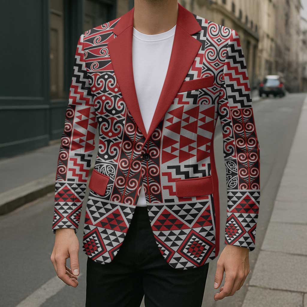Aotearoa Kowhaiwhai Taniko Patchwork Motifs Blazer - Aussie Hoodie