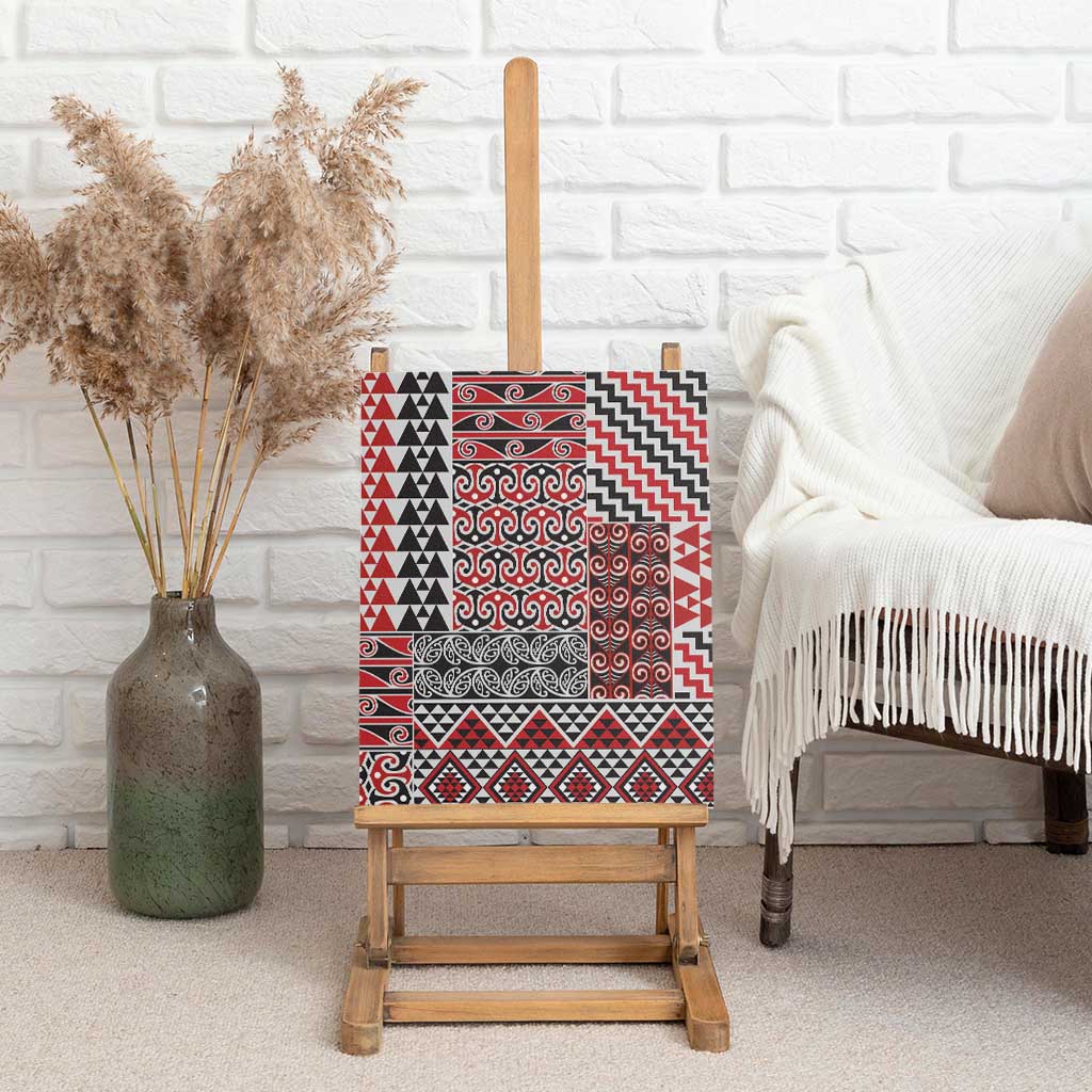 Aotearoa Kowhaiwhai Taniko Patchwork Motifs Canvas Wall Art