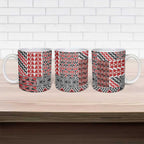 Aotearoa Kowhaiwhai Taniko Patchwork Motifs Ceramic Mug - Aussie Hoodie