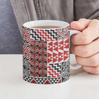 Aotearoa Kowhaiwhai Taniko Patchwork Motifs Ceramic Mug - Aussie Hoodie