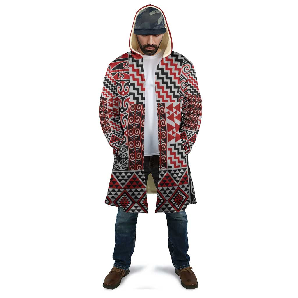Aotearoa Kowhaiwhai Taniko Patchwork Motifs Cloak - Aussie Hoodie