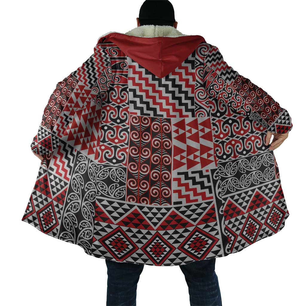 Aotearoa Kowhaiwhai Taniko Patchwork Motifs Cloak - Aussie Hoodie
