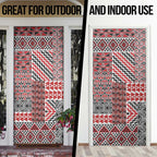 Aotearoa Kowhaiwhai Taniko Patchwork Motifs Door Cover - Aussie Hoodie