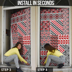 Aotearoa Kowhaiwhai Taniko Patchwork Motifs Door Cover - Aussie Hoodie