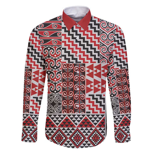 Aotearoa Kowhaiwhai Taniko Patchwork Motifs Family Matching Tank Maxi Dress and Hawaiian Shirt