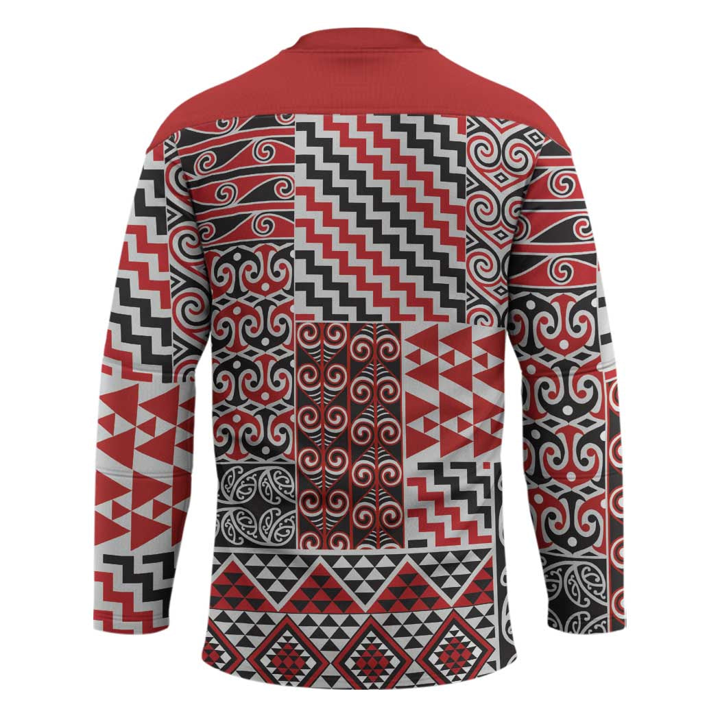 Aotearoa Kowhaiwhai Taniko Patchwork Motifs Hockey Jersey - Aussie Hoodie